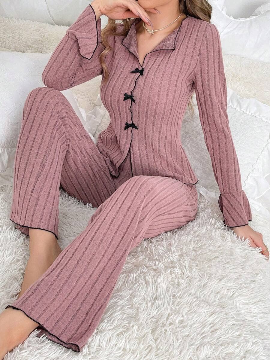 Women's Pajama Set Cozy All-Season Polyester Sleepwear: Off-white