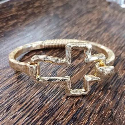 Beautiful Cross Cuff Bracelet Gold or Silver: Silver