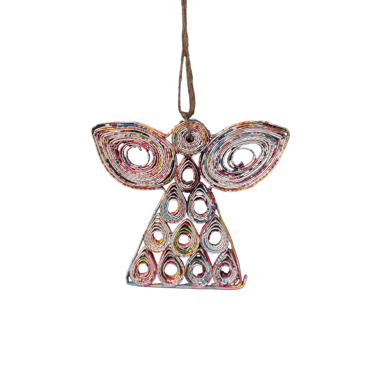 Angel Christmas Ornament - Recycled Paper: Quilled