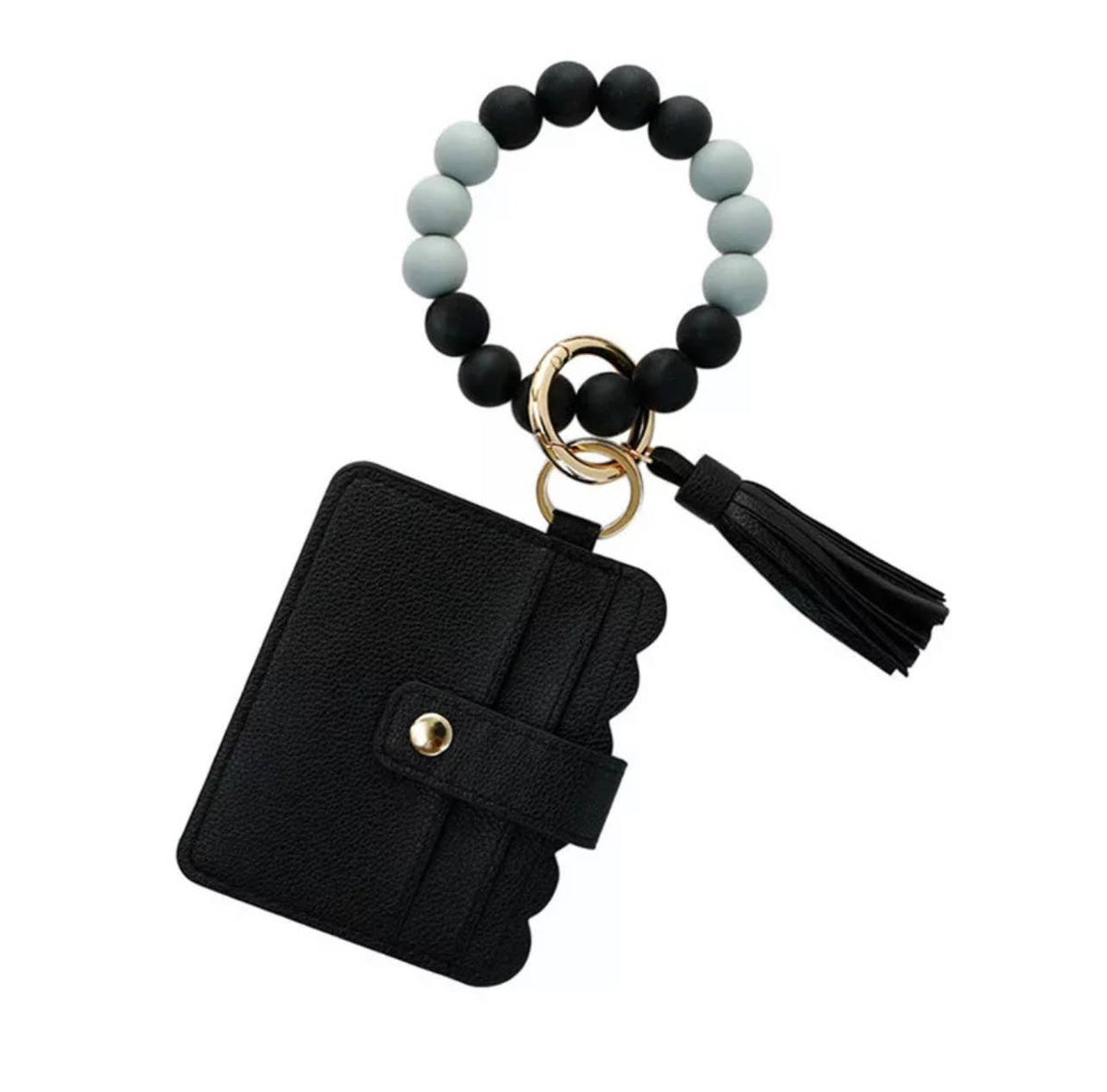 Wallet Wristlet Silicone Bead Tassel Keychains Women Girls