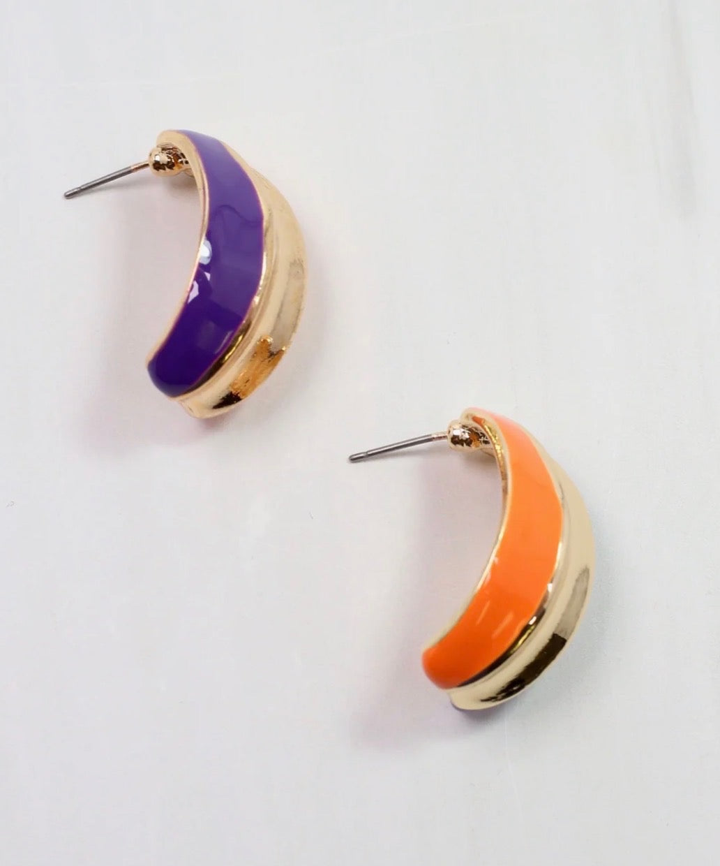 Purple and Orange Earrings