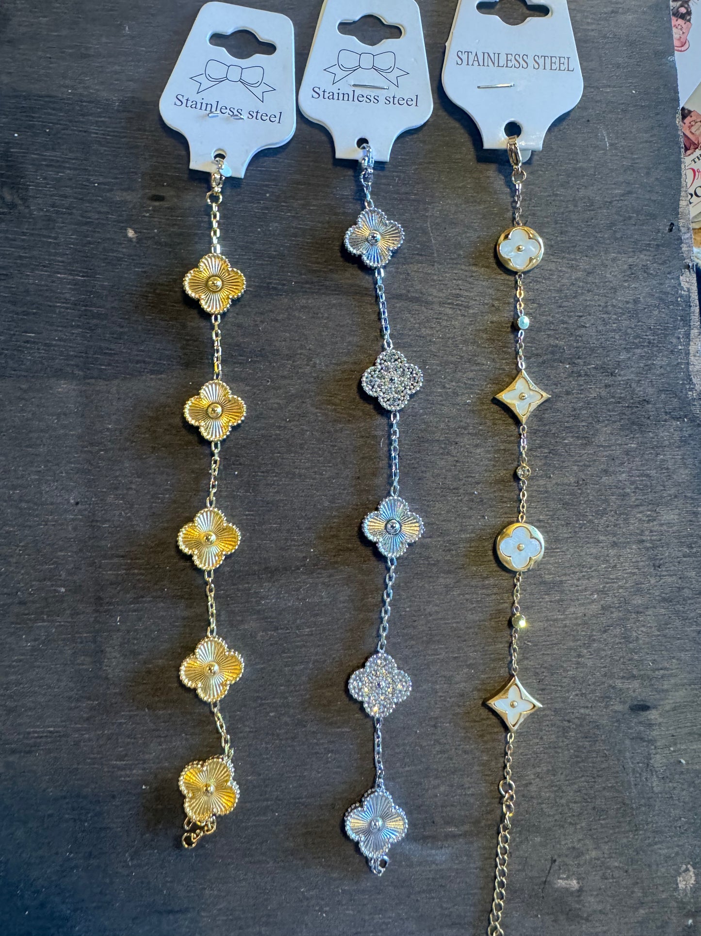 Gold Plated Clover Bracelet