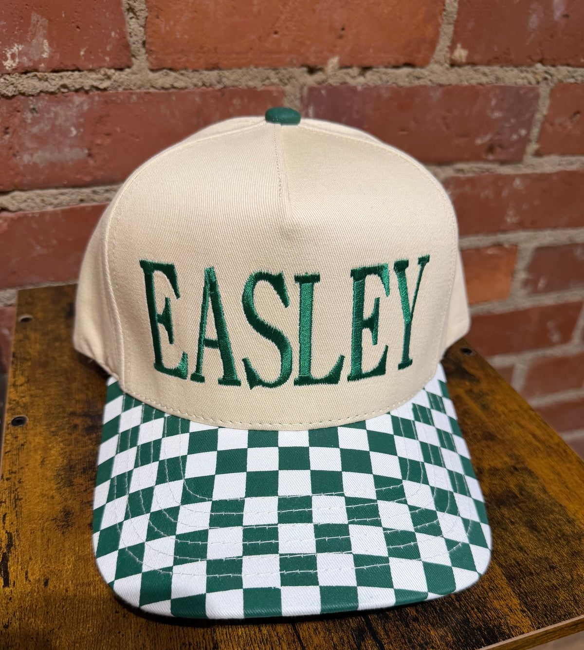 Easley embroidered hat with checkered brim