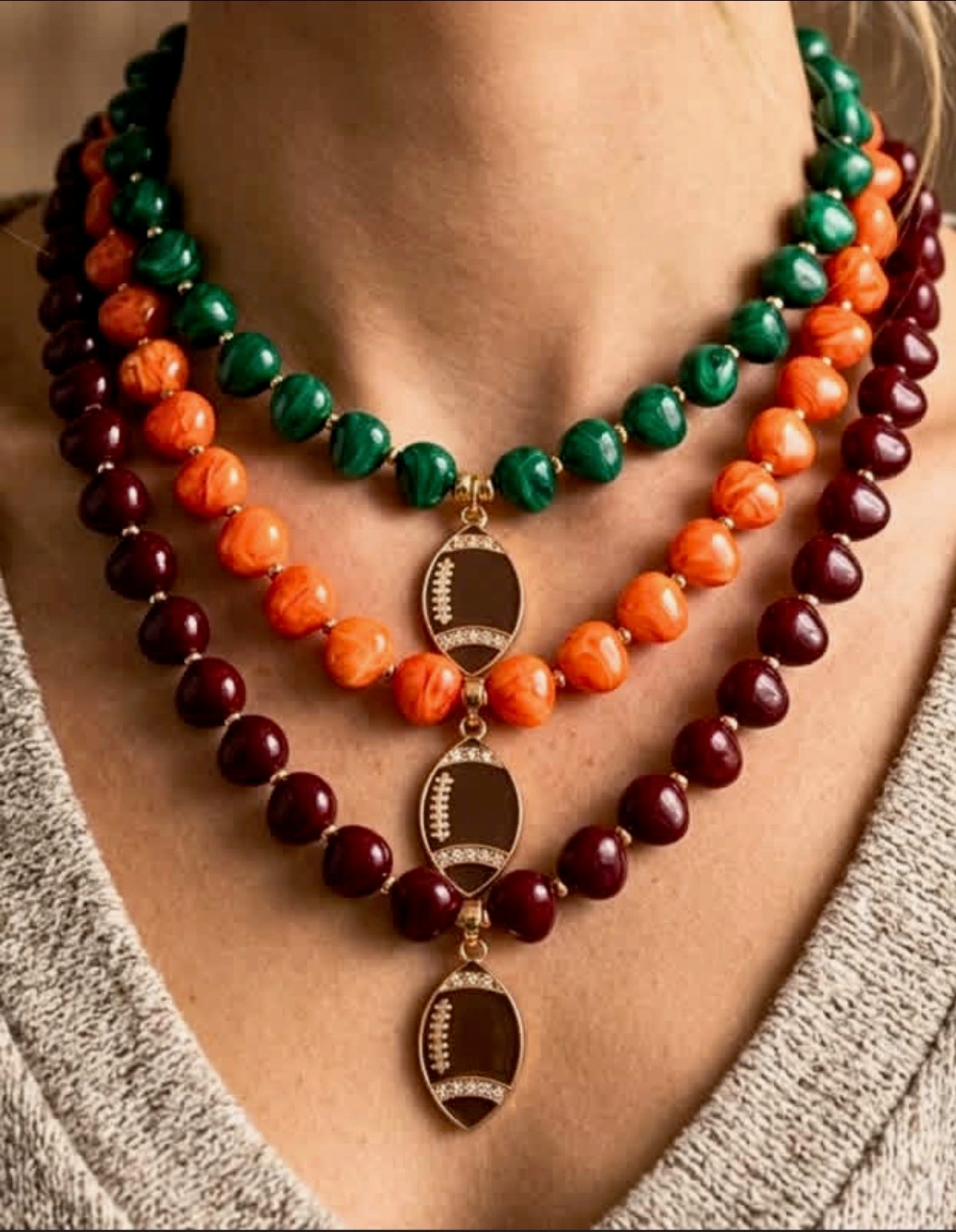 Fall Marble Beaded Necklace