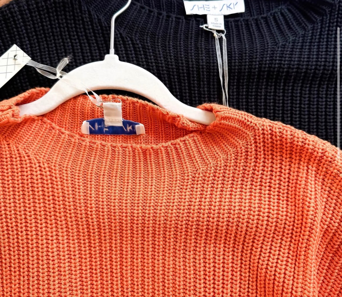 Short Sleeve Pocket Sweater Pumpkin