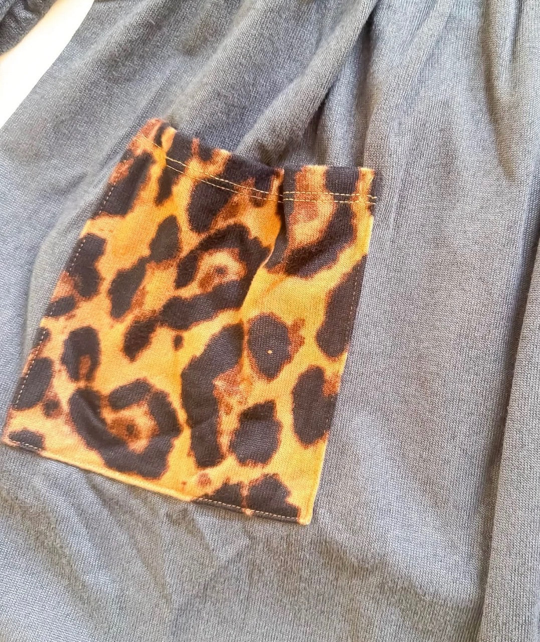 Gray mini dress with leopard accents