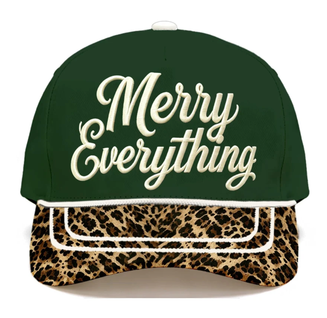 Merry Everything embroidered hat