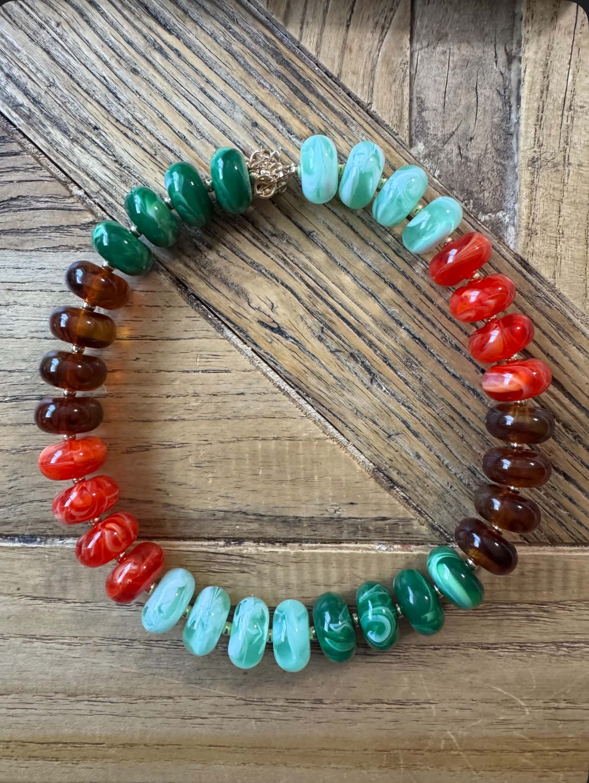 Fall Colorful Chunky Bead Necklace