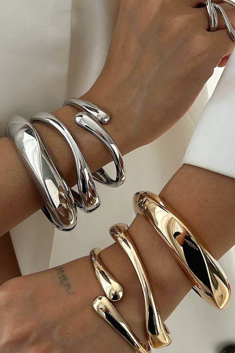 TEARDROP SHAPE CUFF BANGLE | 40B5185: GOLD