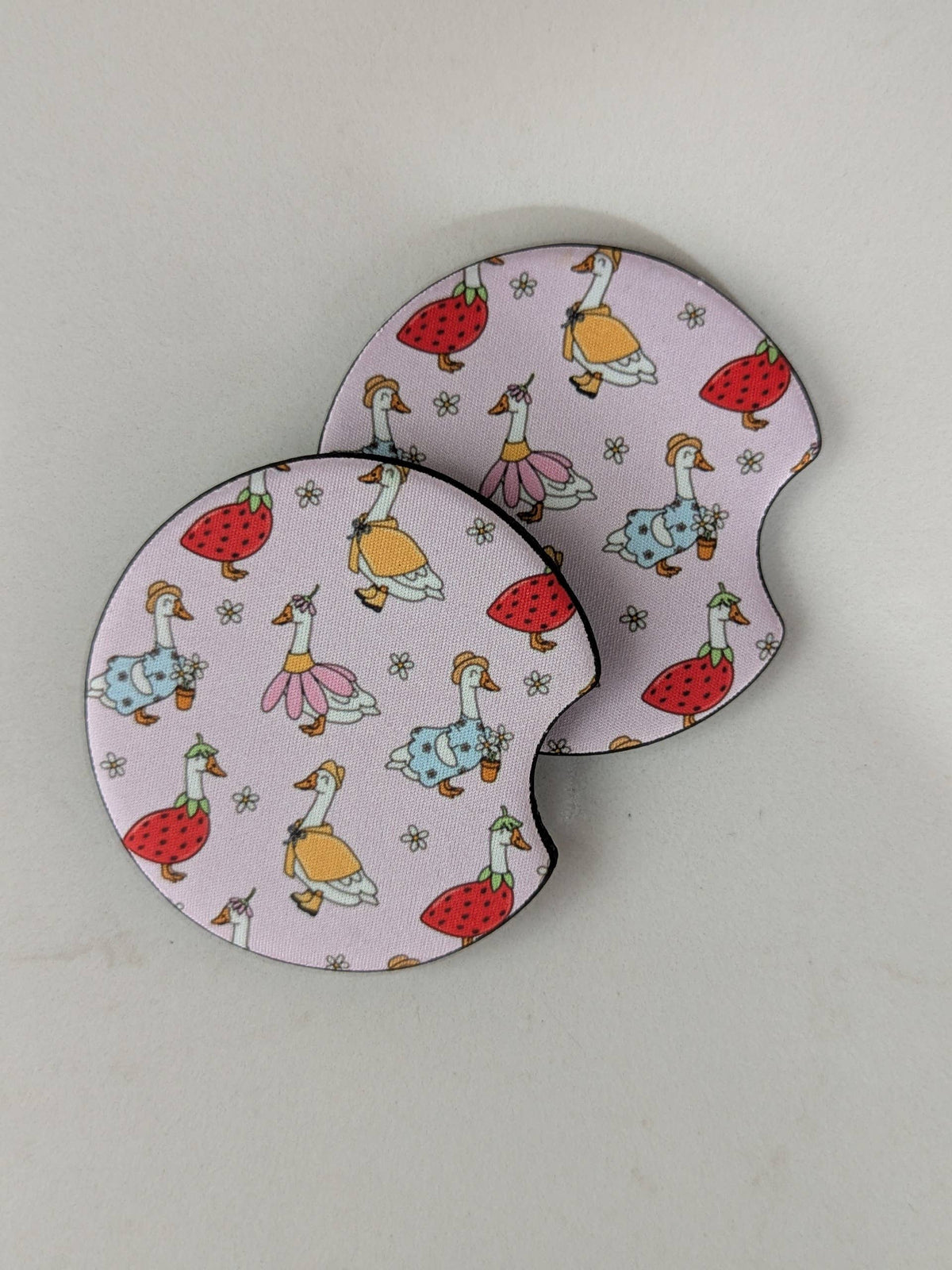 Silly Goose Car Coasters: Flower goose