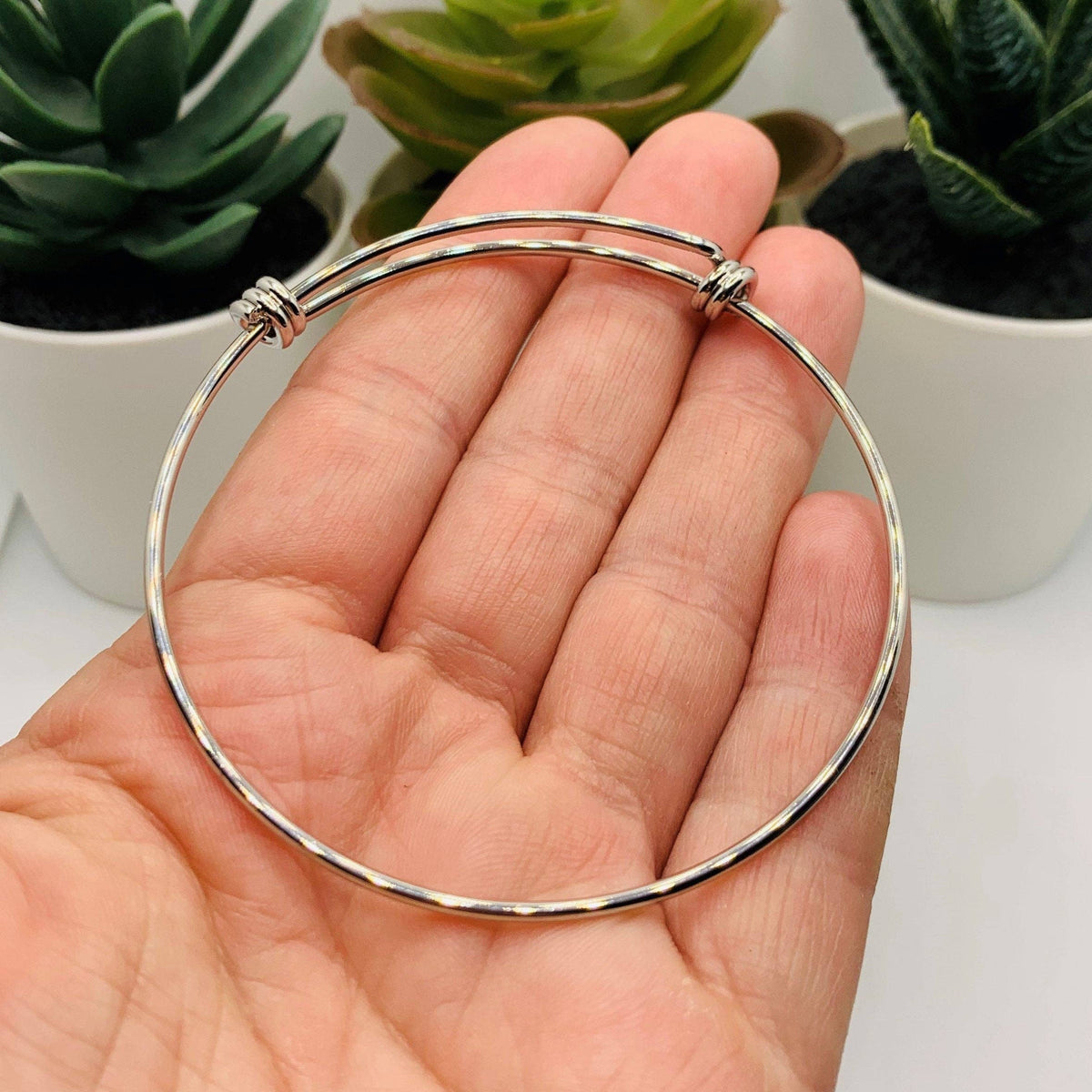 Adjustable Bangle Expandable Bracelet, 65 mm: 4 Pieces