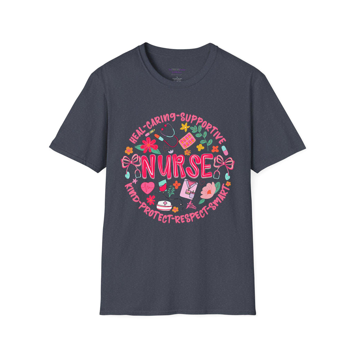 Nurse Heart Icons T-Shirt | Caring Supportive Medical Design