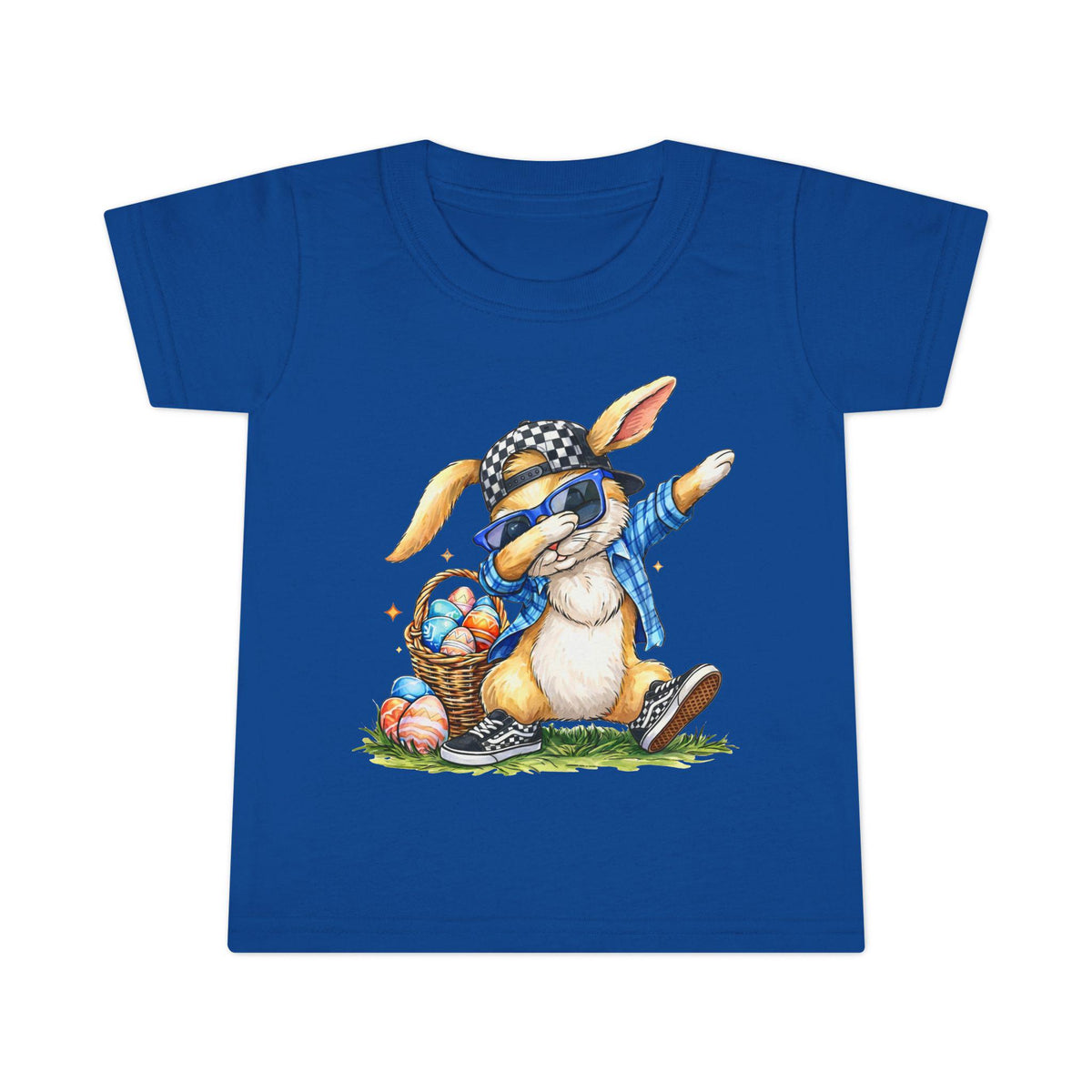 Dabbing Bunny with Easter Eggs Toddler T-shirt | Cute Bunny Shirt