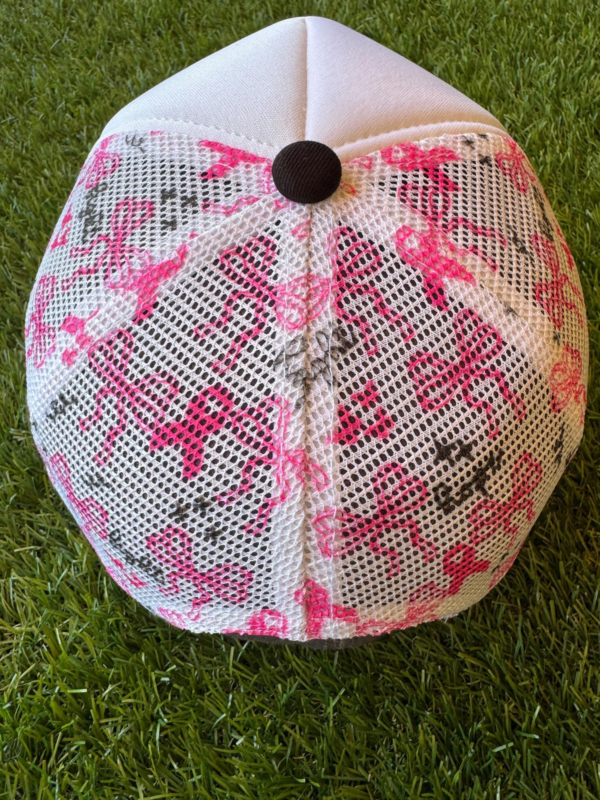 PRAY FIGHT BELIEVE breast cancer awareness custom mesh trucker hat