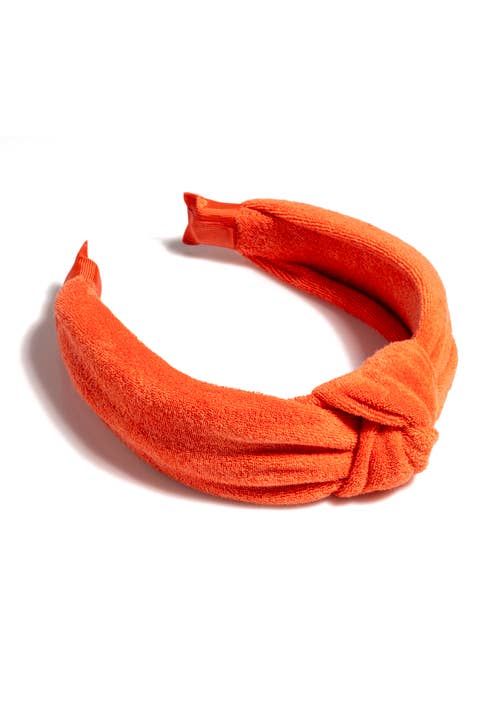 TERRY KNOTTED HEADBAND, WHITE: Orange