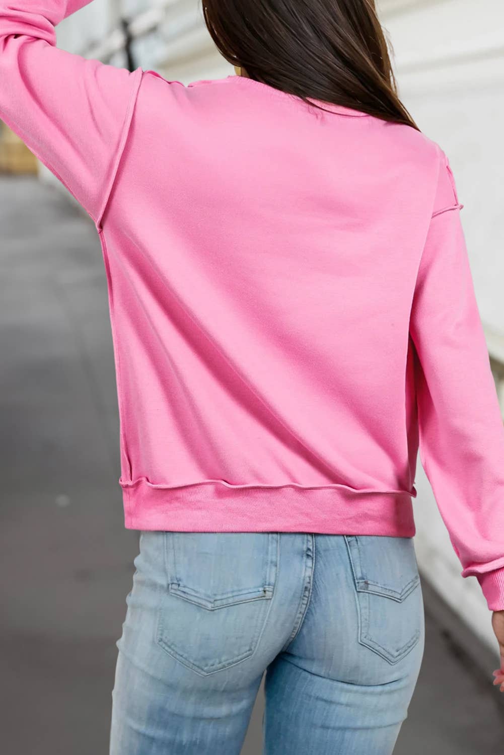 Reversible Oversized Mock Neck Sweatshirt | S-4X: Light Grey