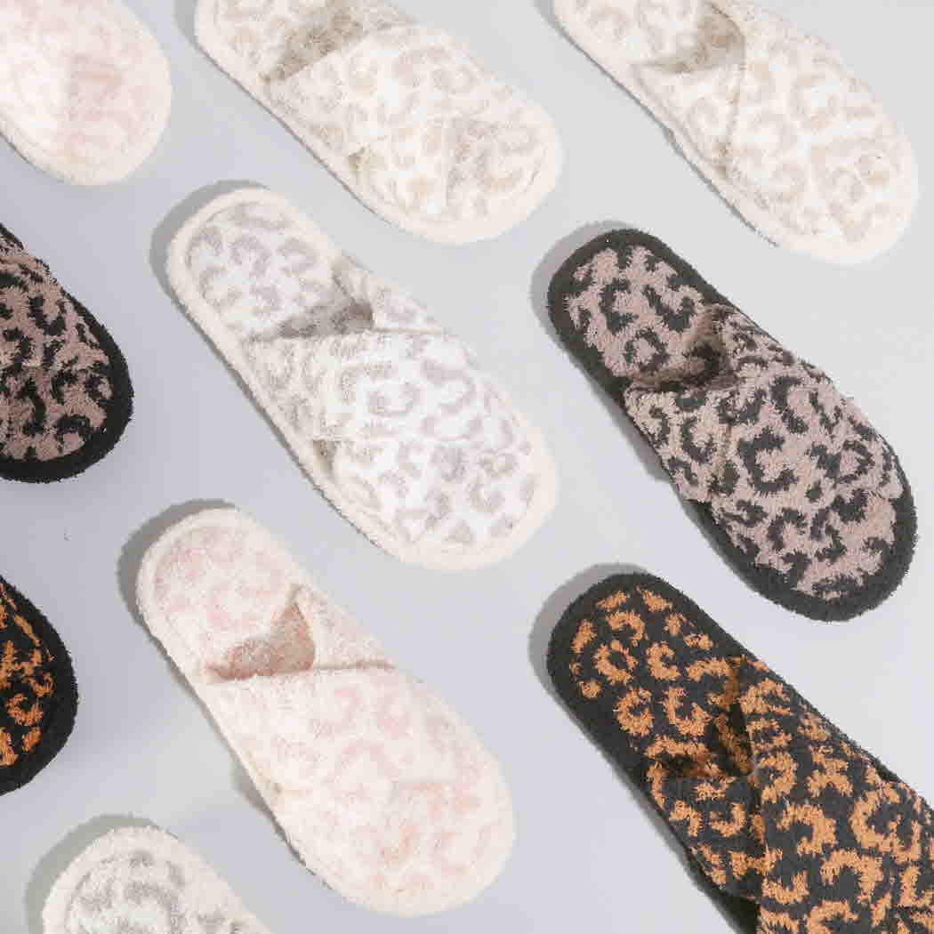 Luxury Soft Crossover Leopard Pattern Slipper: PINK