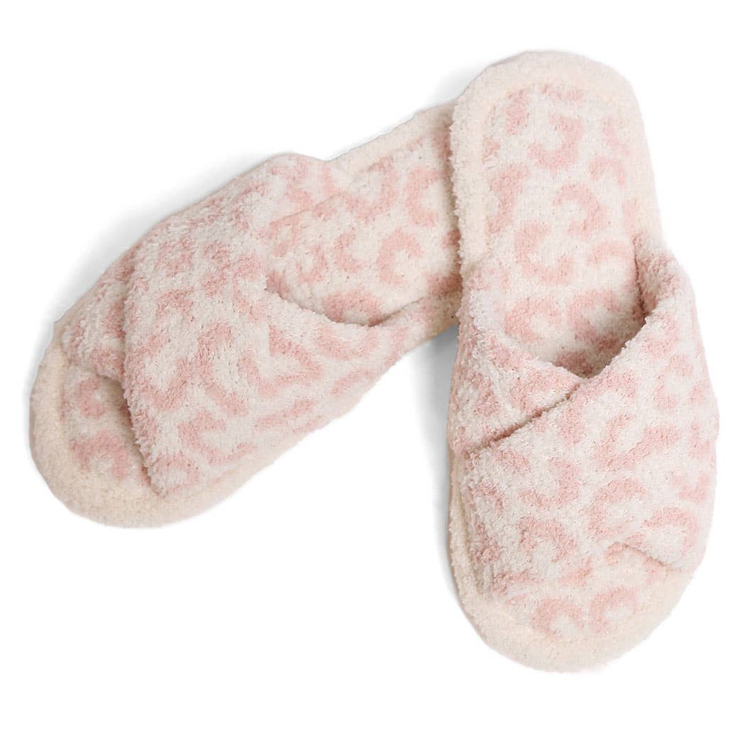Luxury Soft Crossover Leopard Pattern Slipper: PINK
