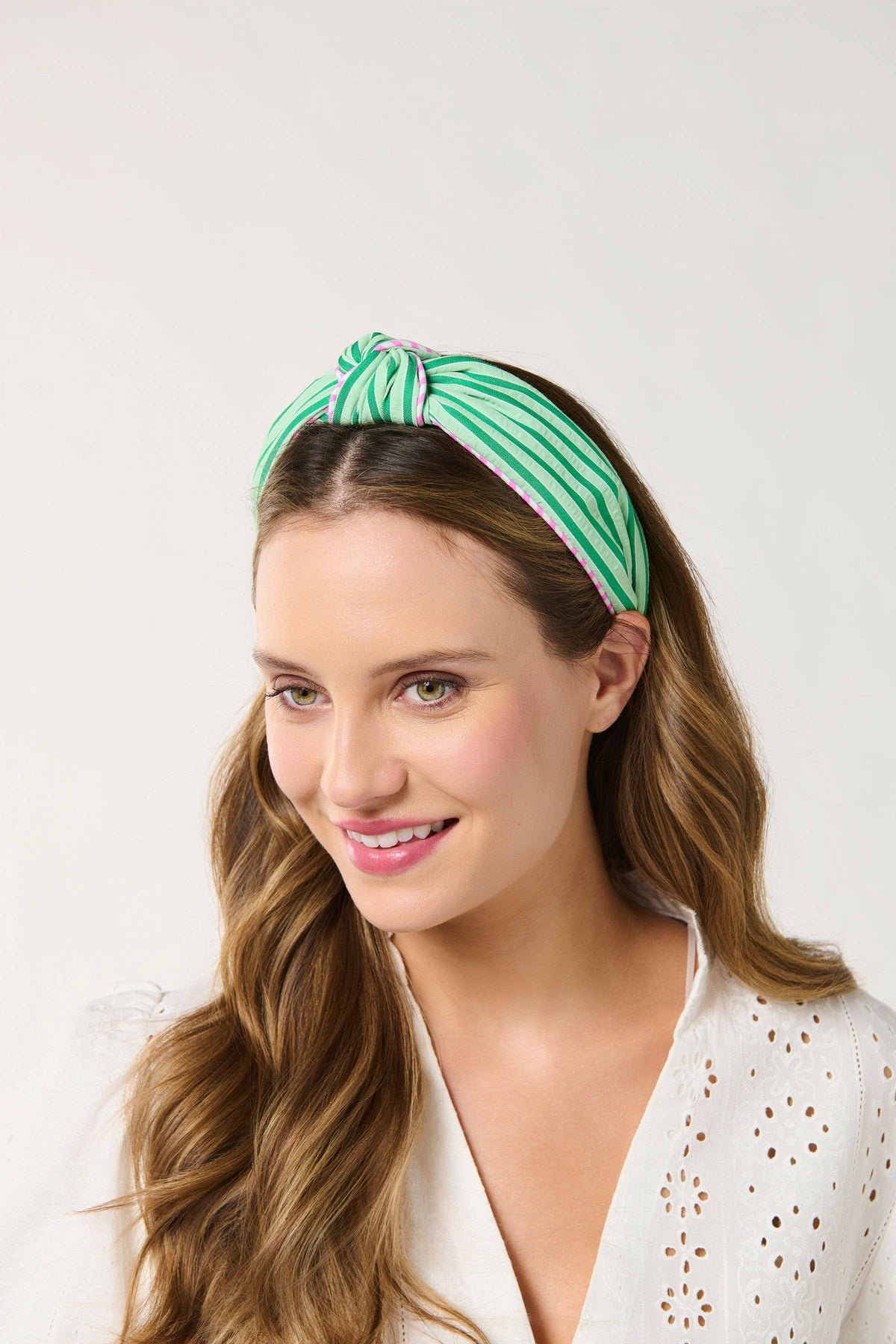 STRIPE KNOTTED HEADBAND: PINK