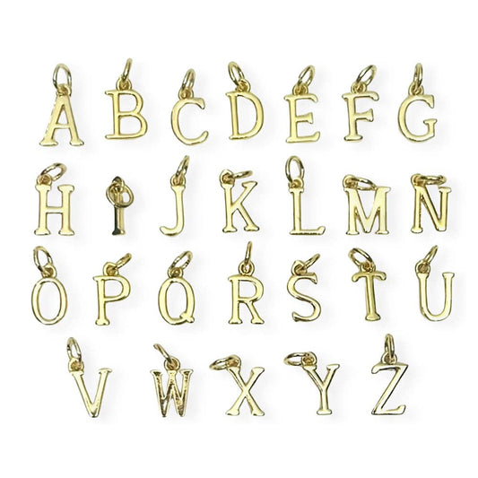 18k Gold Capital Letter Initial Charm, 13x6m: A