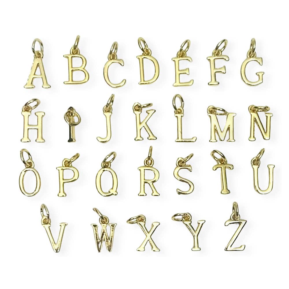18k Gold Capital Letter Initial Charm, 13x6m: K
