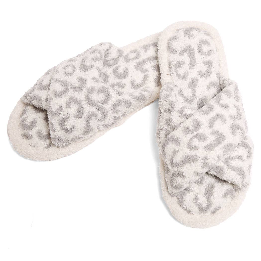Luxury Soft Crossover Leopard Pattern Slipper: BEIGE