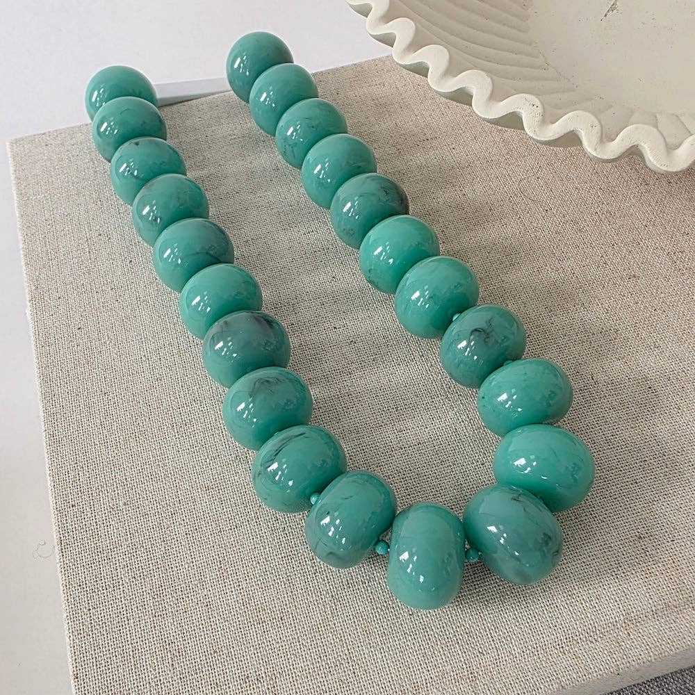 Bella Beaded Necklace - WATERPROOF: Red