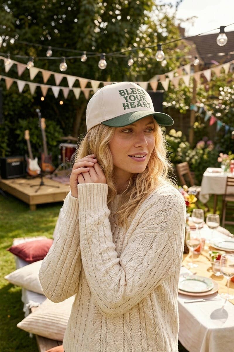1205 Bless Your Heart Two Tone Canvas Cotton Cap SI-28920 Zenana Consgt.: FLORAL-192430 / OS