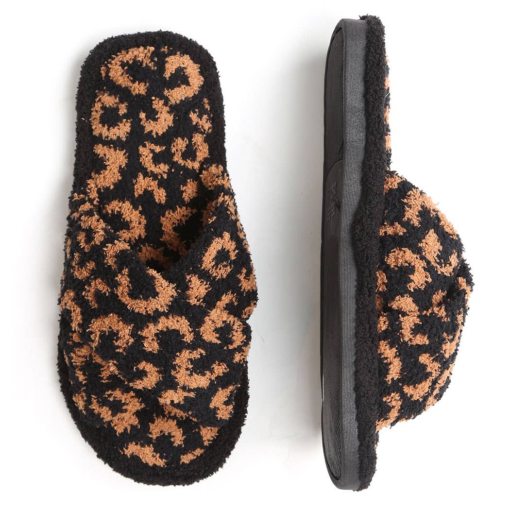 Luxury Soft Crossover Leopard Pattern Slipper: PINK