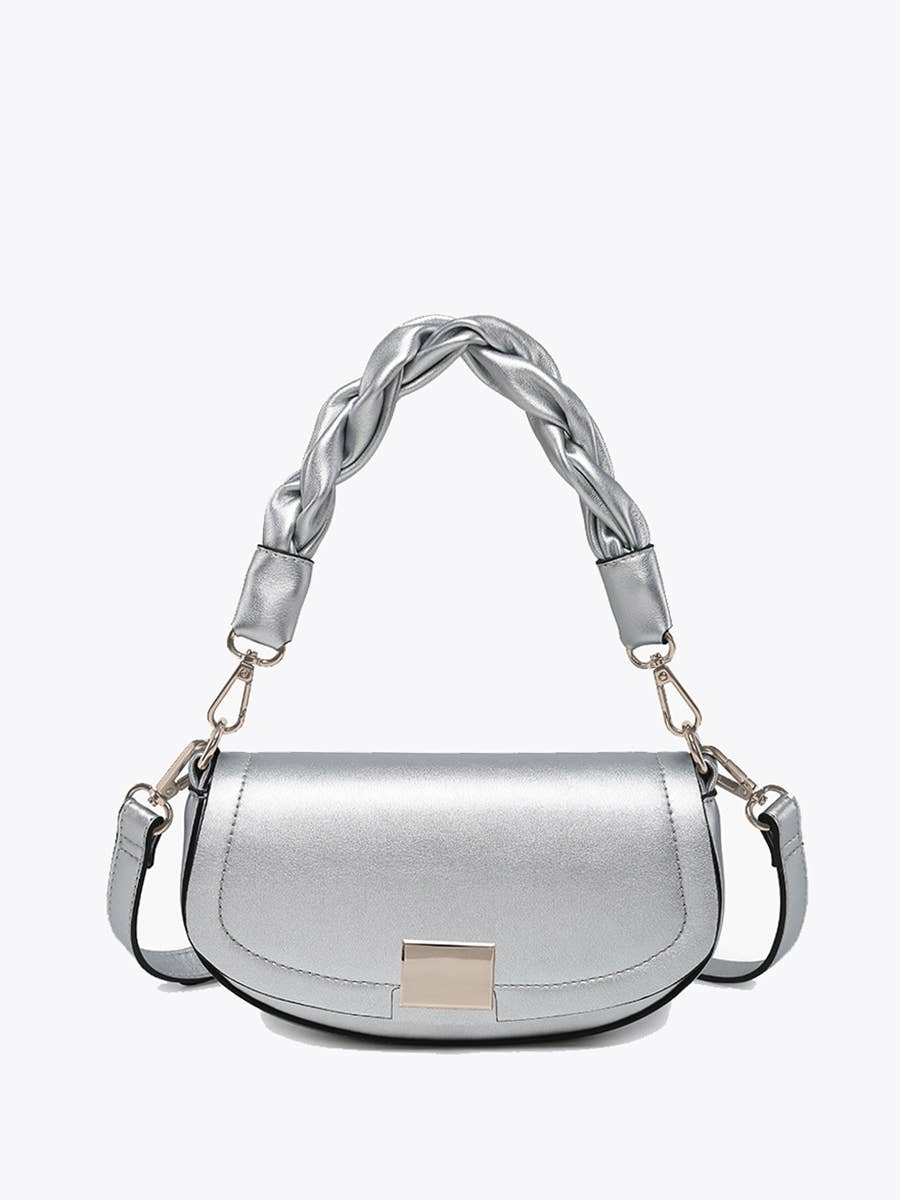 Nylah Flapover Crossbody – Woven Strap Bag | EH2708 : Hot Pink