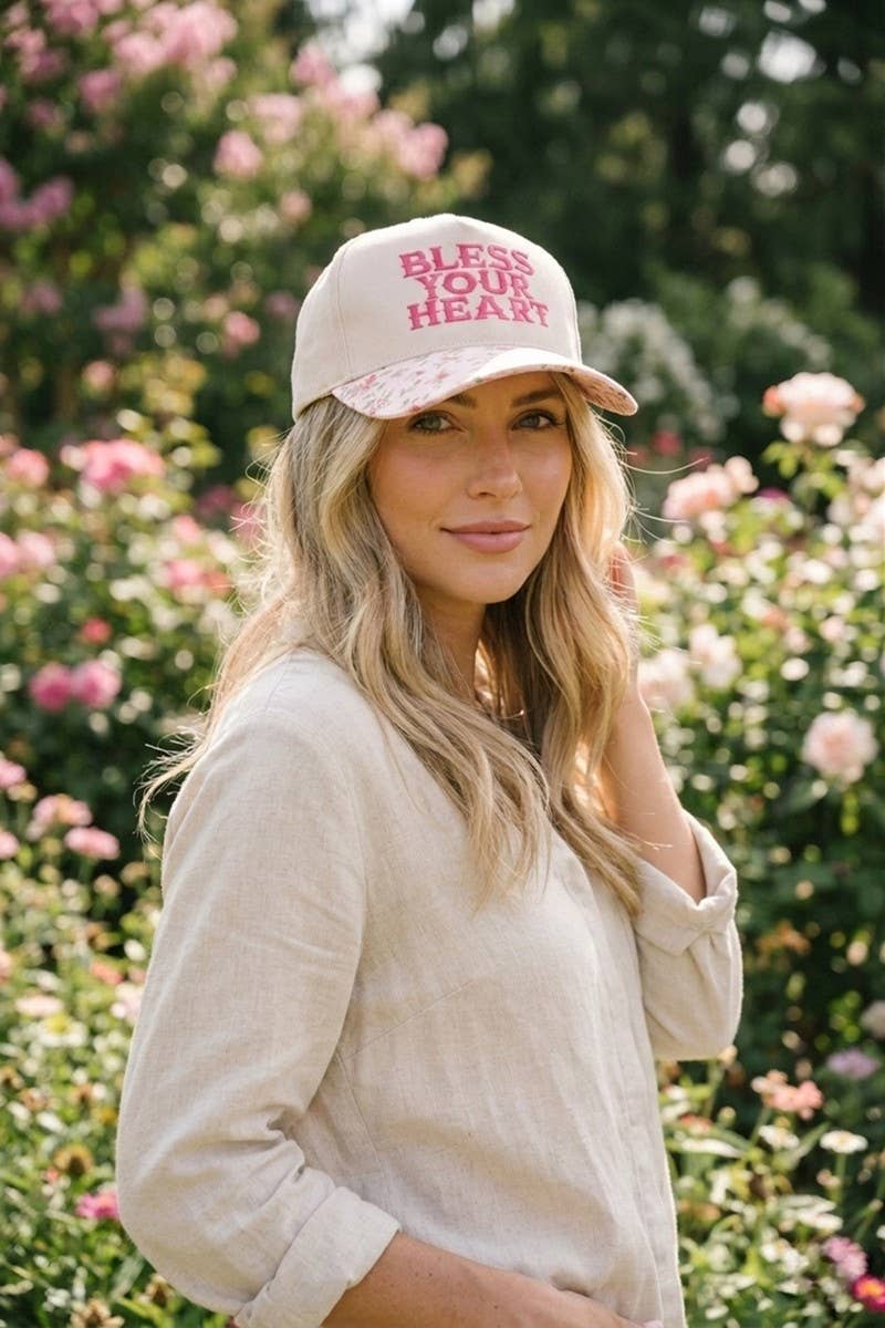 1205 Bless Your Heart Two Tone Canvas Cotton Cap SI-28920 Zenana Consgt.: DK FOREST-190216 / OS