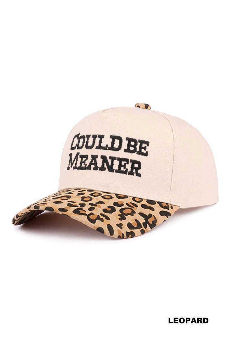Could Be Meaner Two Tone Cotton Cap: LEOPARD-192081 / OS