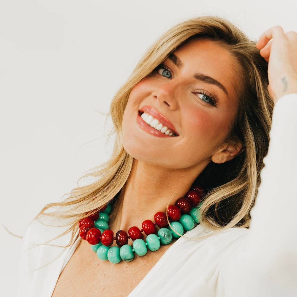 Bella Beaded Necklace - WATERPROOF: Emerald