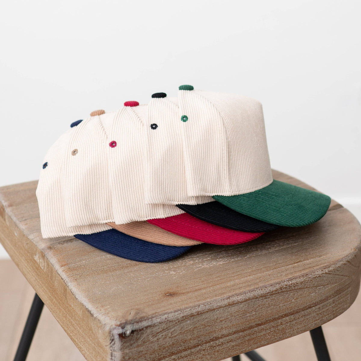 C.C Corduroy Trucker Cap – Wholesale Adjustable Snapback Hat (5 Colors): Brown/Pink