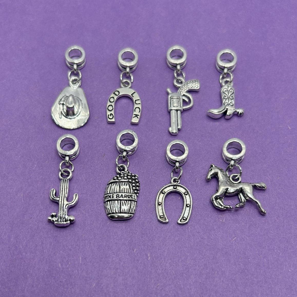 Western Mix Charm Set, 64 pieces - 8 styles