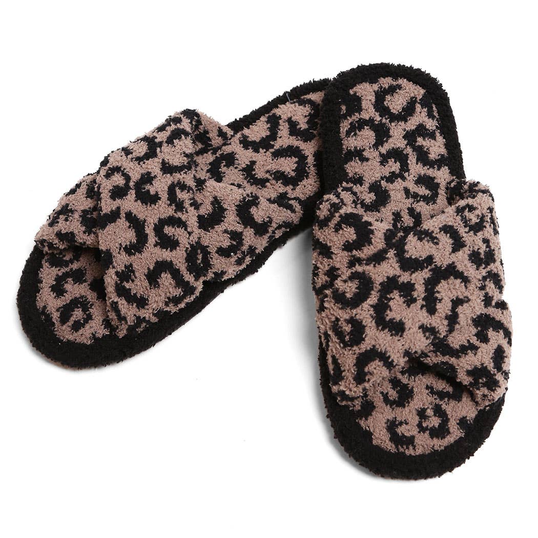 Luxury Soft Crossover Leopard Pattern Slipper: PINK