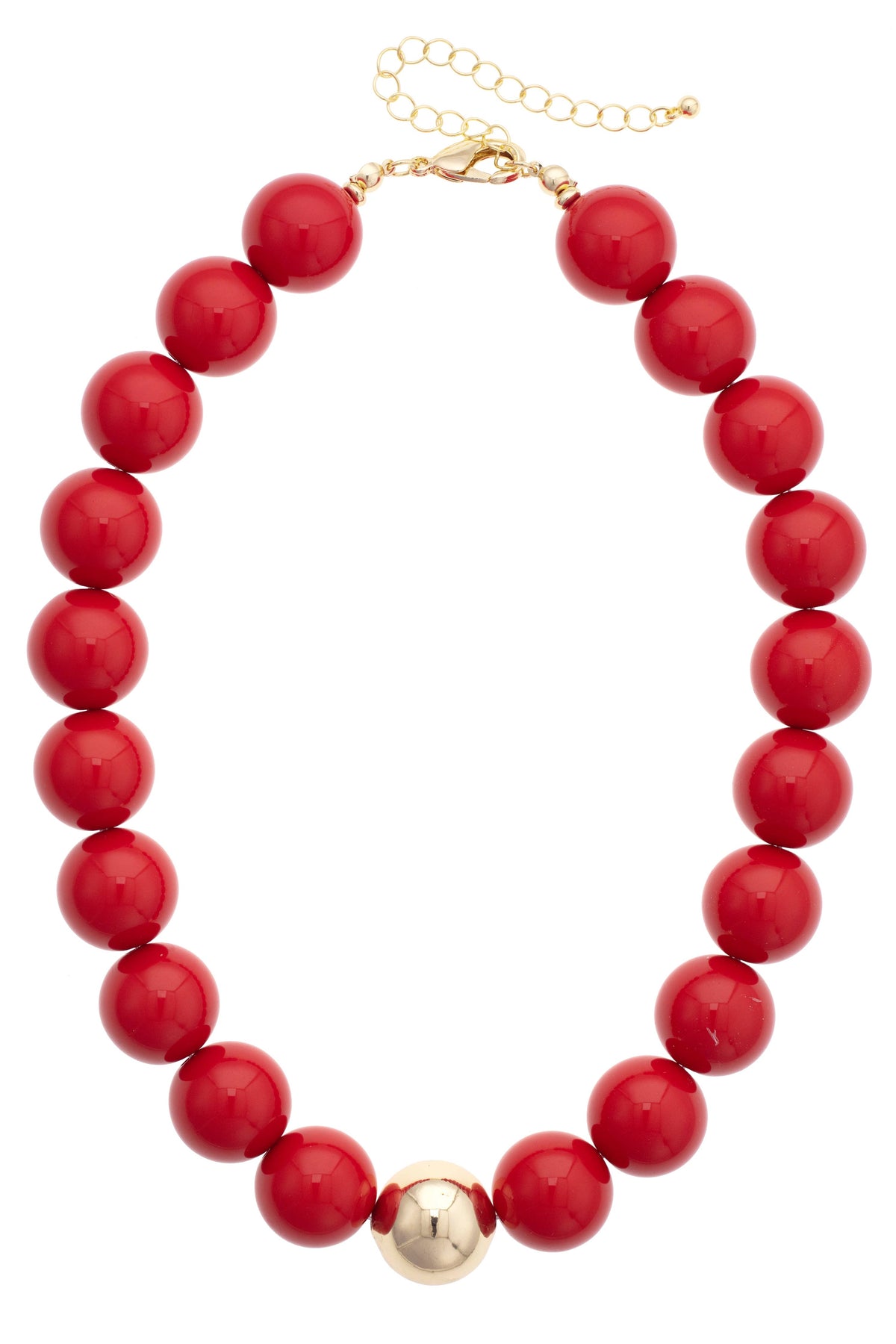Marjorie Game Day Beaded Necklace: Crimson