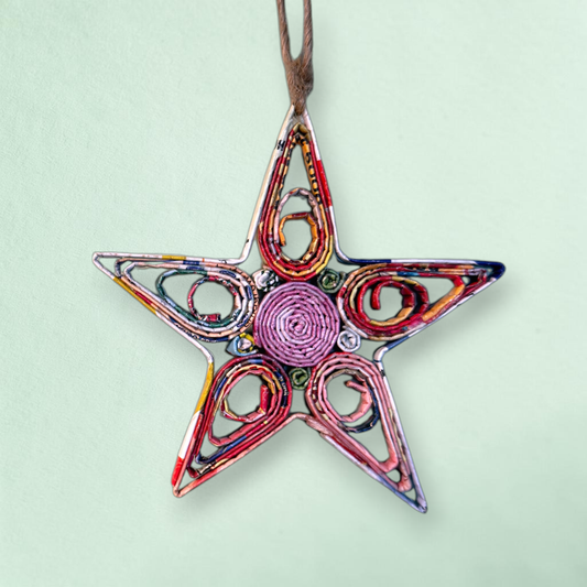 Star Christmas Ornament - Recycled Paper