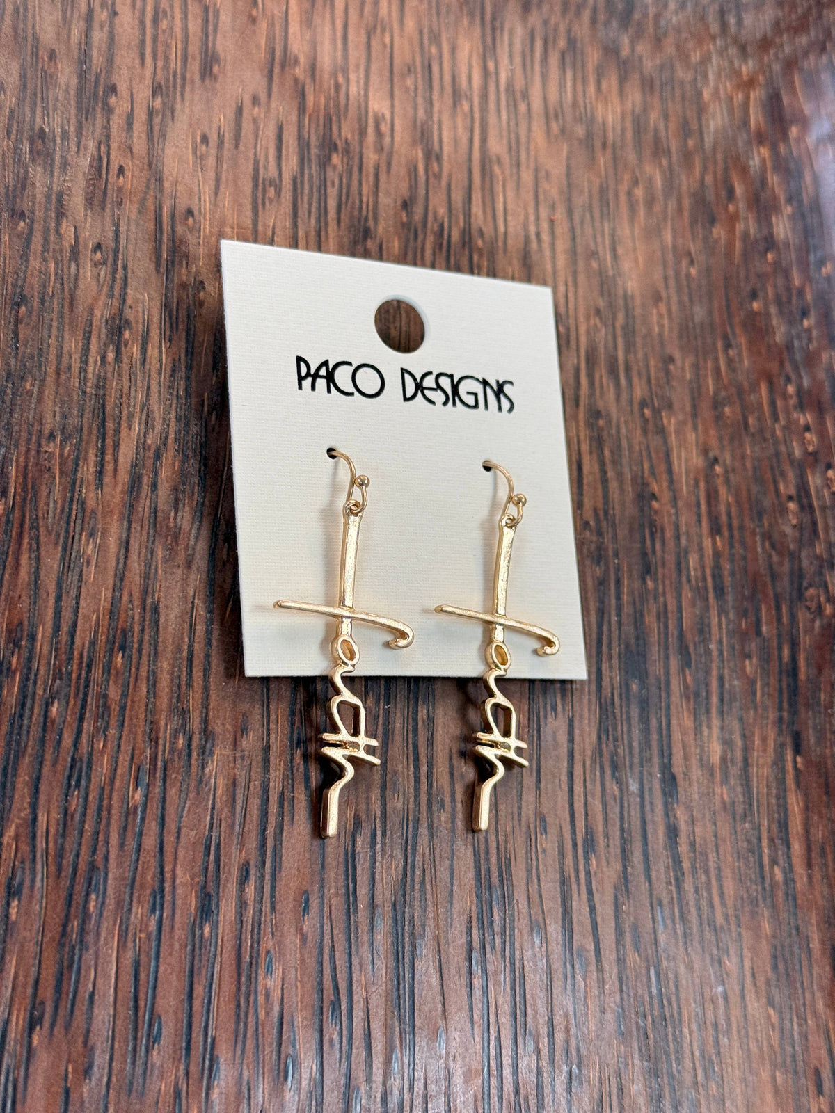 Faith in the Cross Dangle Earrings: Gold