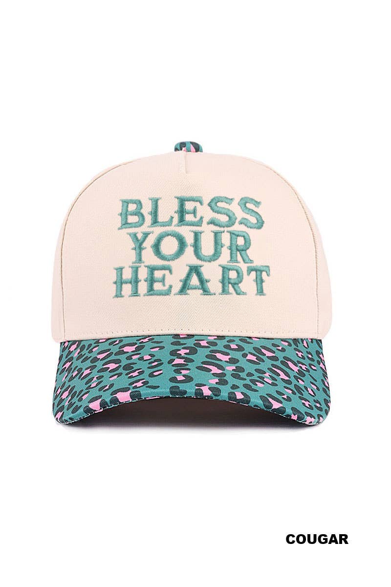 1205 Bless Your Heart Two Tone Canvas Cotton Cap SI-28920 Zenana Consgt.: FLORAL-192430 / OS