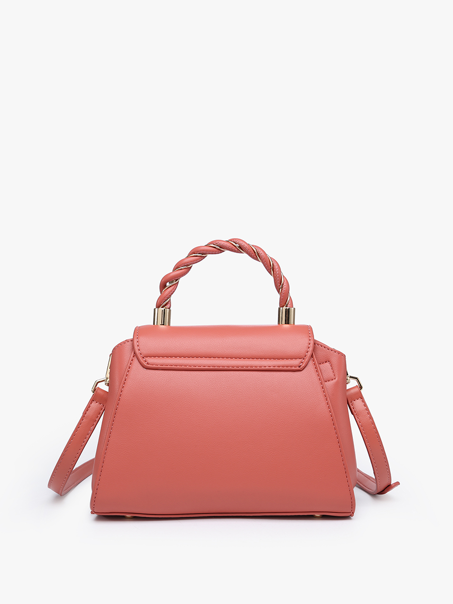 Clarke Twist Lock Small Satchel –Braided Handle Bag | EH2252: Grey