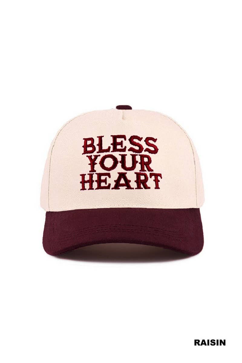 1205 Bless Your Heart Two Tone Canvas Cotton Cap SI-28920 Zenana Consgt.: DK FOREST-190216 / OS