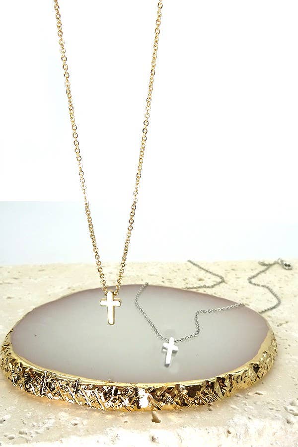 CLASSIC MINI CROSS NECKLACE | 47N15737-CROSS: GOLD