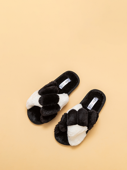 Amanda Two-Tone Slippers | SLP2120 : Black