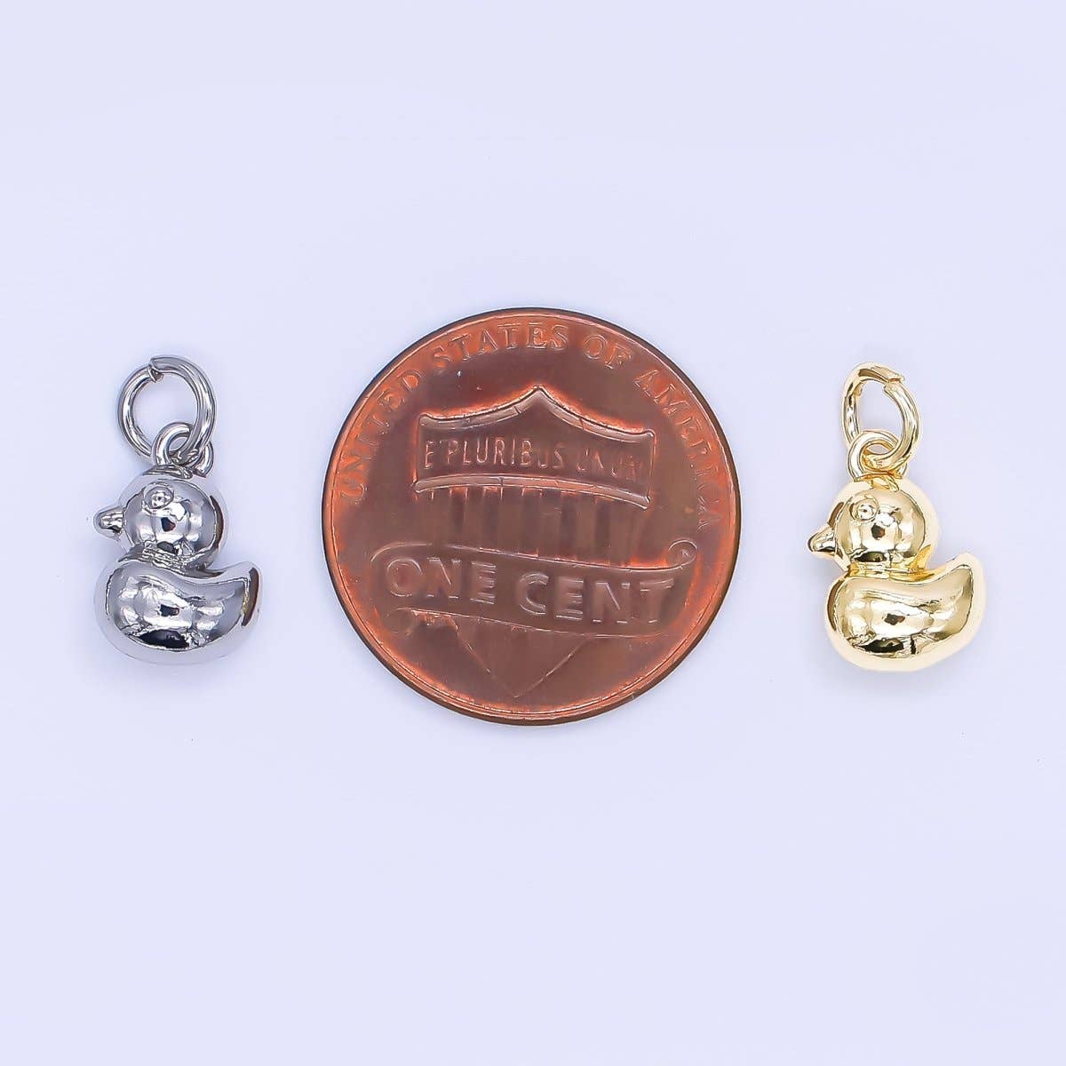 24K Gold Filled 11mm Baby Duck Animal Charm in Gold & Silver | AH-579: Gold