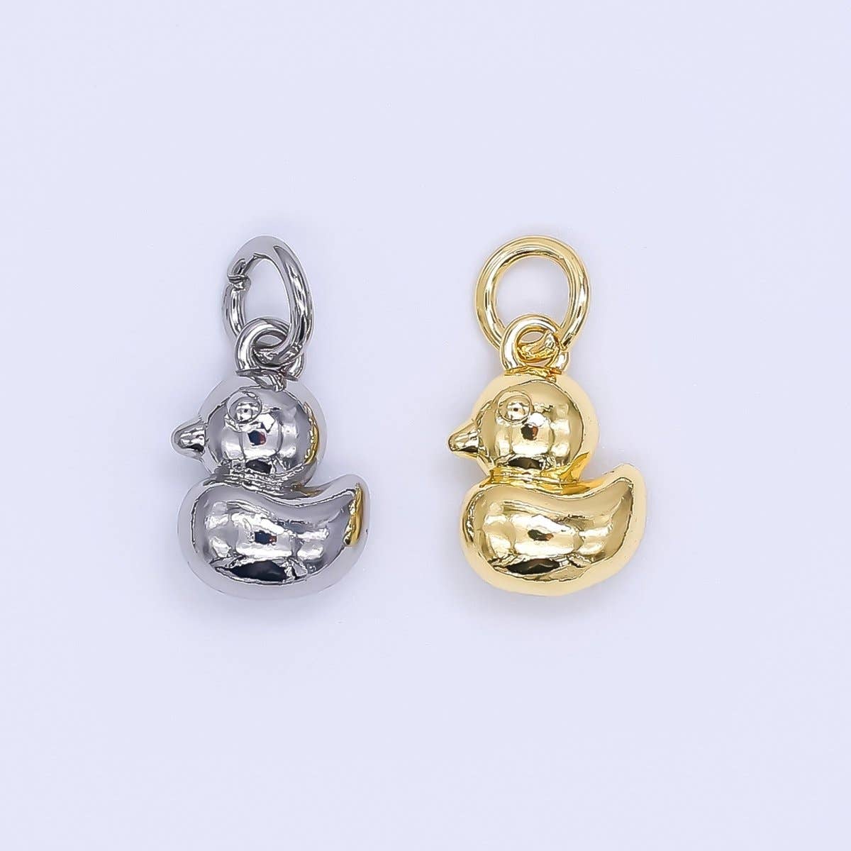 24K Gold Filled 11mm Baby Duck Animal Charm in Gold & Silver | AH-579: Silver