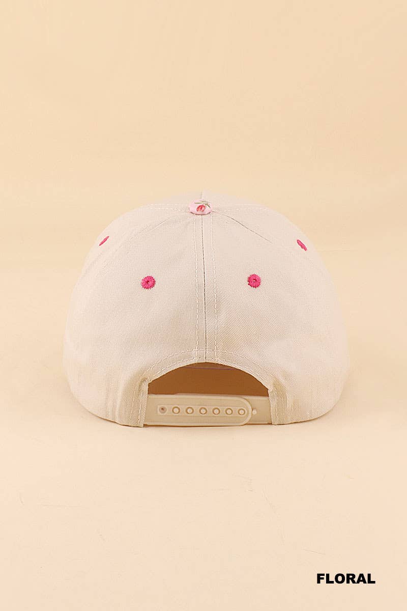 Too Pretty To Work This Hard Two Tone Snapback Hat Zenana Consgt.: FLORAL-199034 / OS