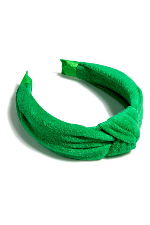 TERRY KNOTTED HEADBAND, WHITE: Green