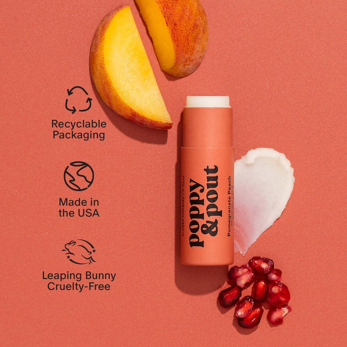 Lip Balm, Pomegranate Peach