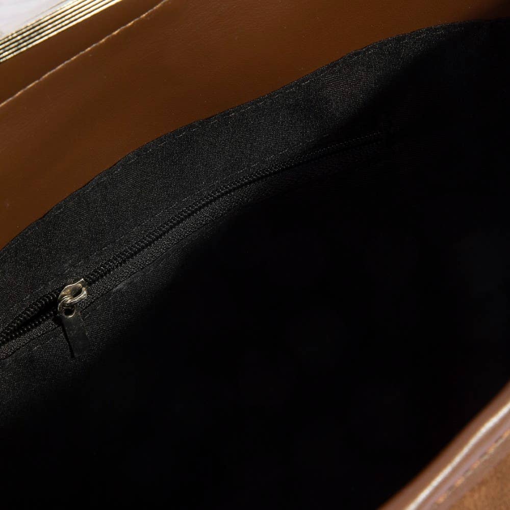 Rectangle Suede With Flap Crossbody Bag: DBR